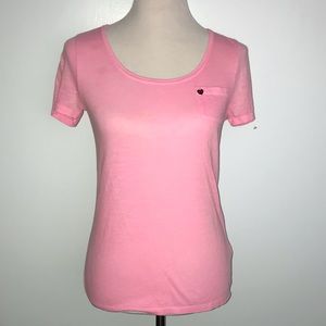 Juicy Couture pink tee with gold heart